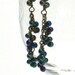 Purple Cluster Earrings, Eggplant Navy Green Metallic Rainbow Earrrings Long Fashion Jewelry Gift Under 20 - Grapes