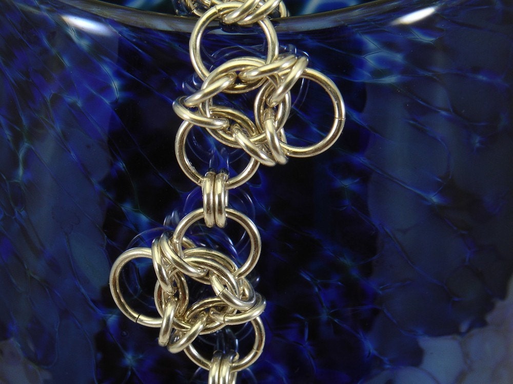 Handmade Aura Weave Chainmaille Silver Bracelet