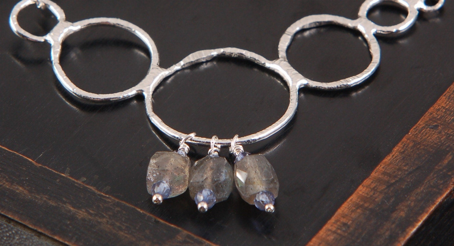 Labradorite Fused Fine Silver Component Necklace
