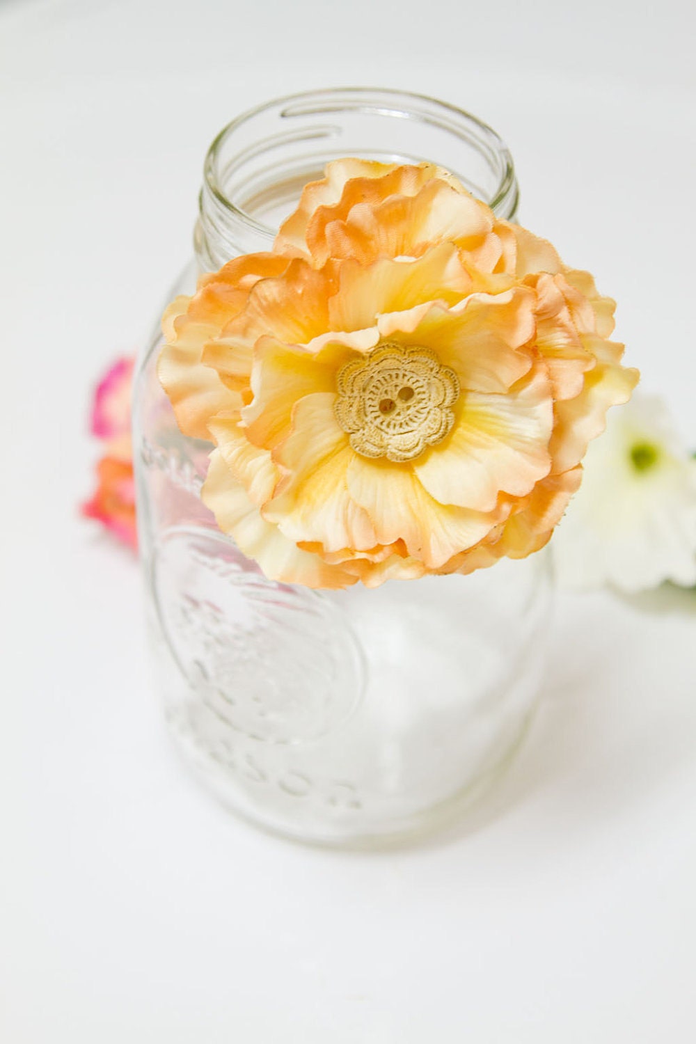 REDUCED - Stacked Sweet Pea Blossoms Flower Headband, CHOOSE Tan/Peach, Mauve/Pink or Ivory/Cream