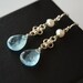 Memorial Day SALE Blue Aquamarine Drop Earrings - Sterling Silver