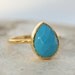 Turquoise Ring - Teardrop Shape - Stacking Ring