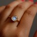 SALE 15 OFF June Birthstone Ring - Rainbow Moonstone Ring - Round - Stacking Ring