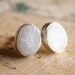 Natural Agate Druzy Studs - Oval - Soft Grey, Agate Geode Slice