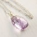 SALE - Silver Purple Amethyst Necklace - Sterling - Simple Bridesmaids Necklace - MARKED DOWN
