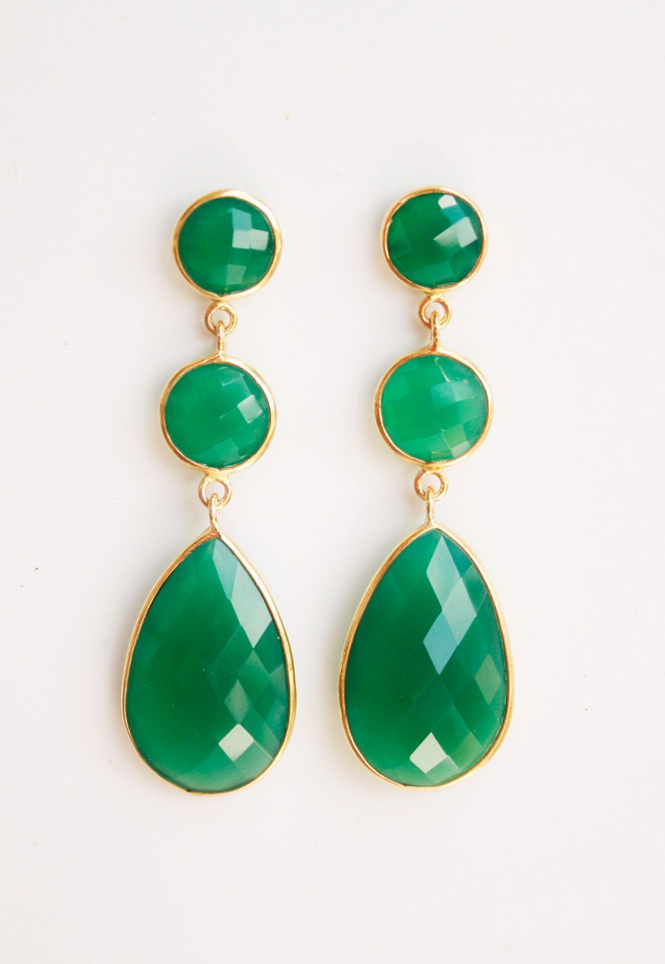 Memorial Day SALE Glowing Aqua Blue Chalcedony Drop Earrings - Mint Green, Sea Foam Green - Shades of Summer