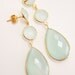 Memorial Day SALE Glowing Aqua Blue Chalcedony Drop Earrings - Mint Green, Sea Foam Green - Shades of Summer