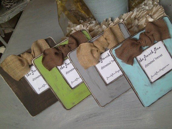 Rustic Distressed Shabby Chic Frames with Burlap Bow