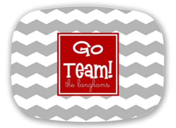 Personalized Melamine Platter--Custom Team Platter (custom colors and slogan)