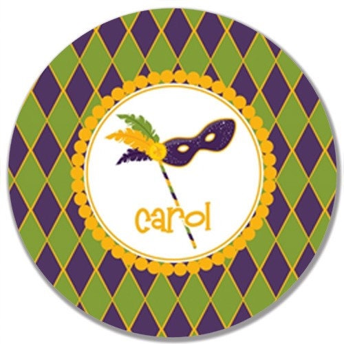 Personalized Melamine Platter-Mardi Gras