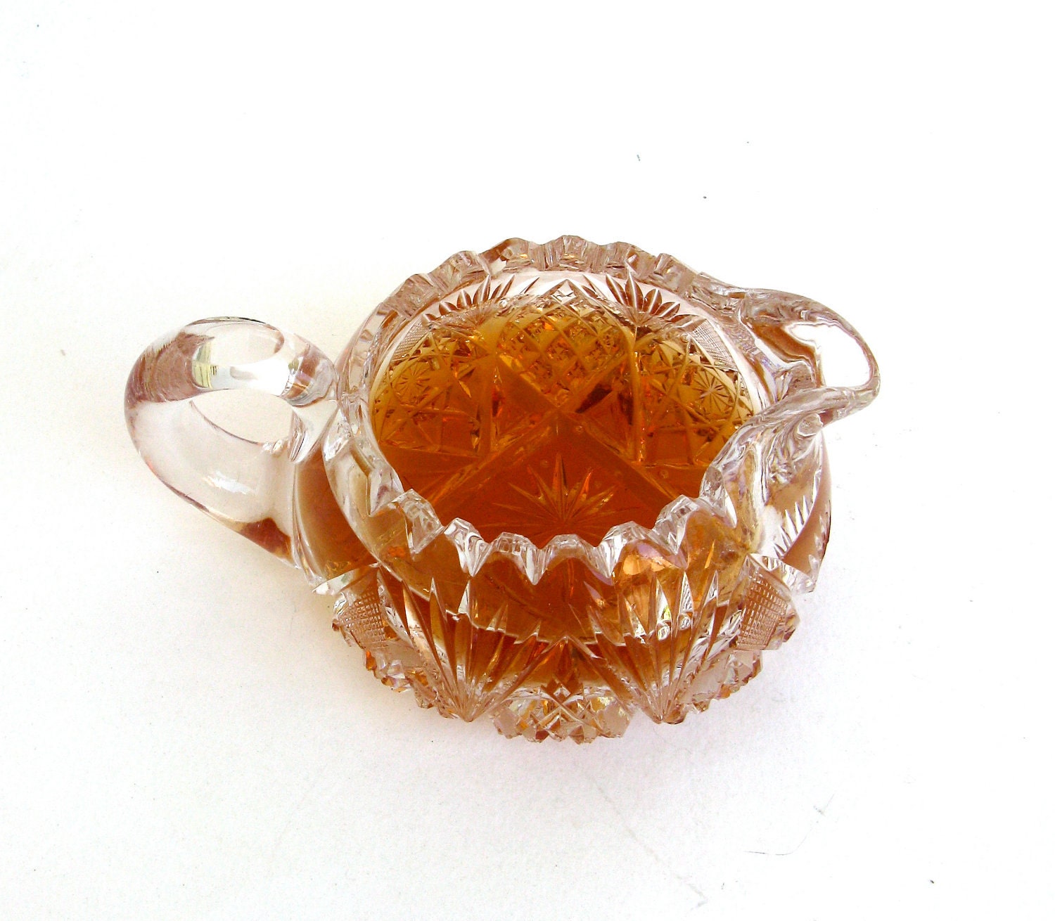 vintage cut crystal creamer