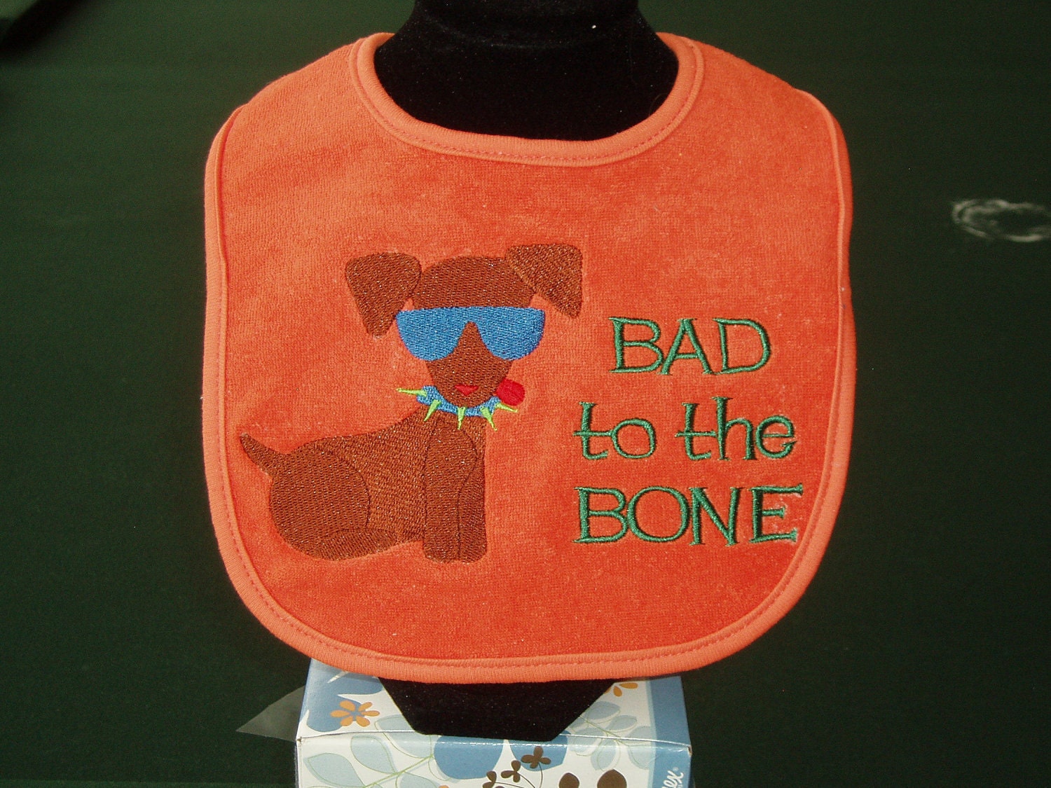 Bad to the bone baby bib