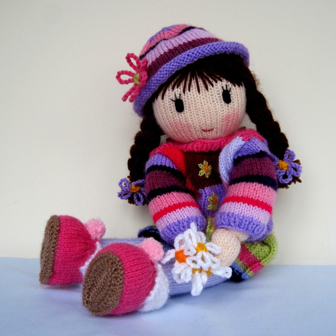 Posy - knitted toy doll - INSTANT DOWNLOAD - PDF email knitting pattern - ePattern