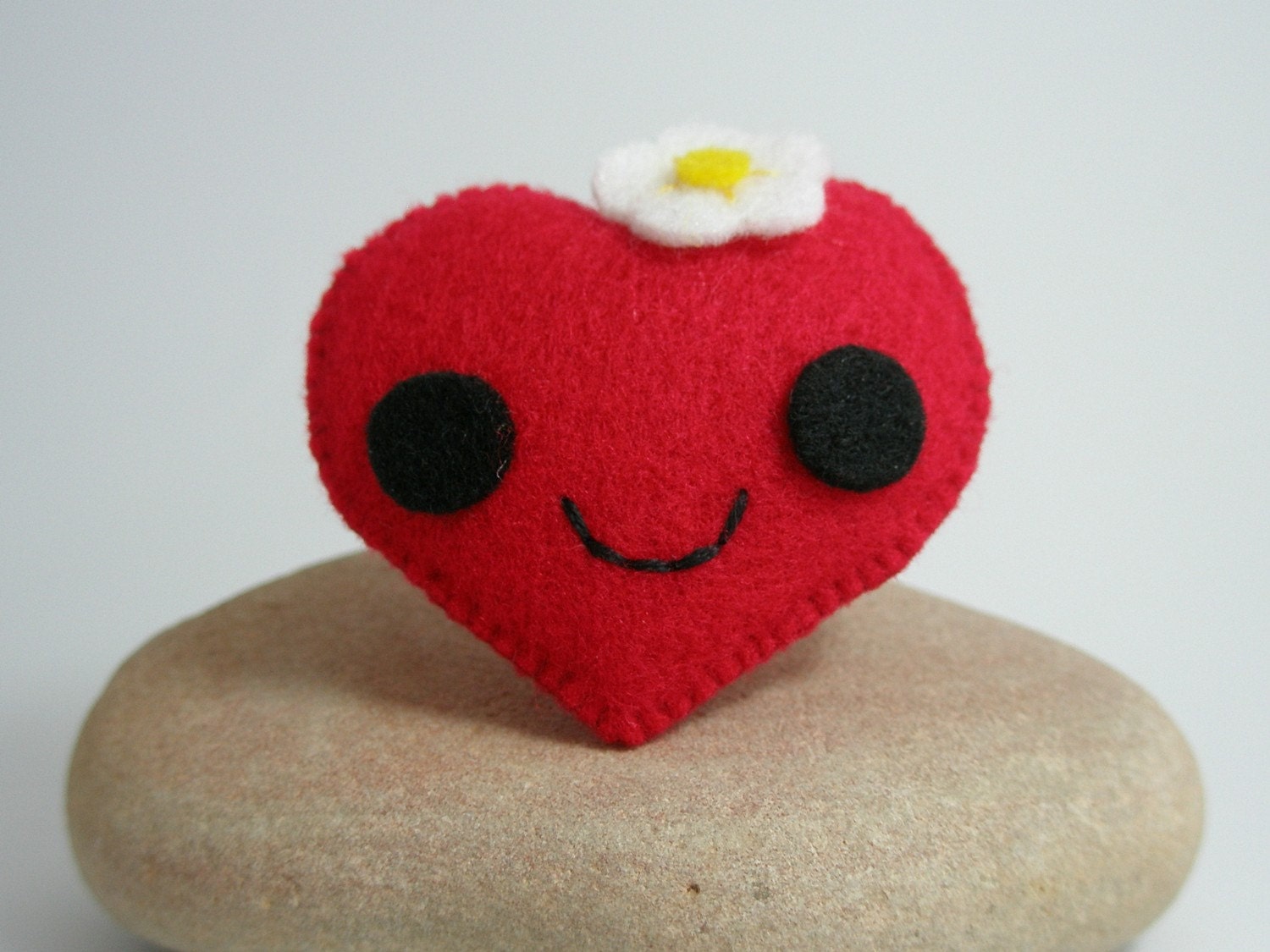Anime Style Heart Felt Brooch Pin