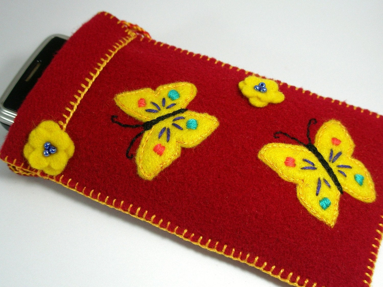 Felt Colourful Mobile Sleeve Case