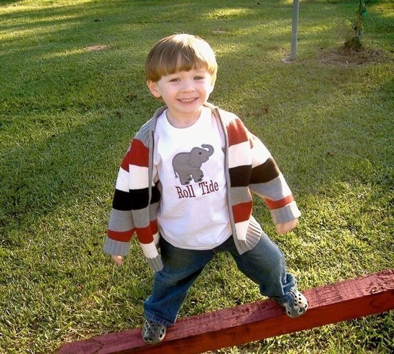 Appliqued elephant long sleeve shirt