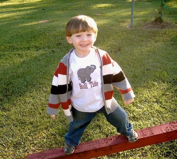 Appliqued elephant long sleeve shirt