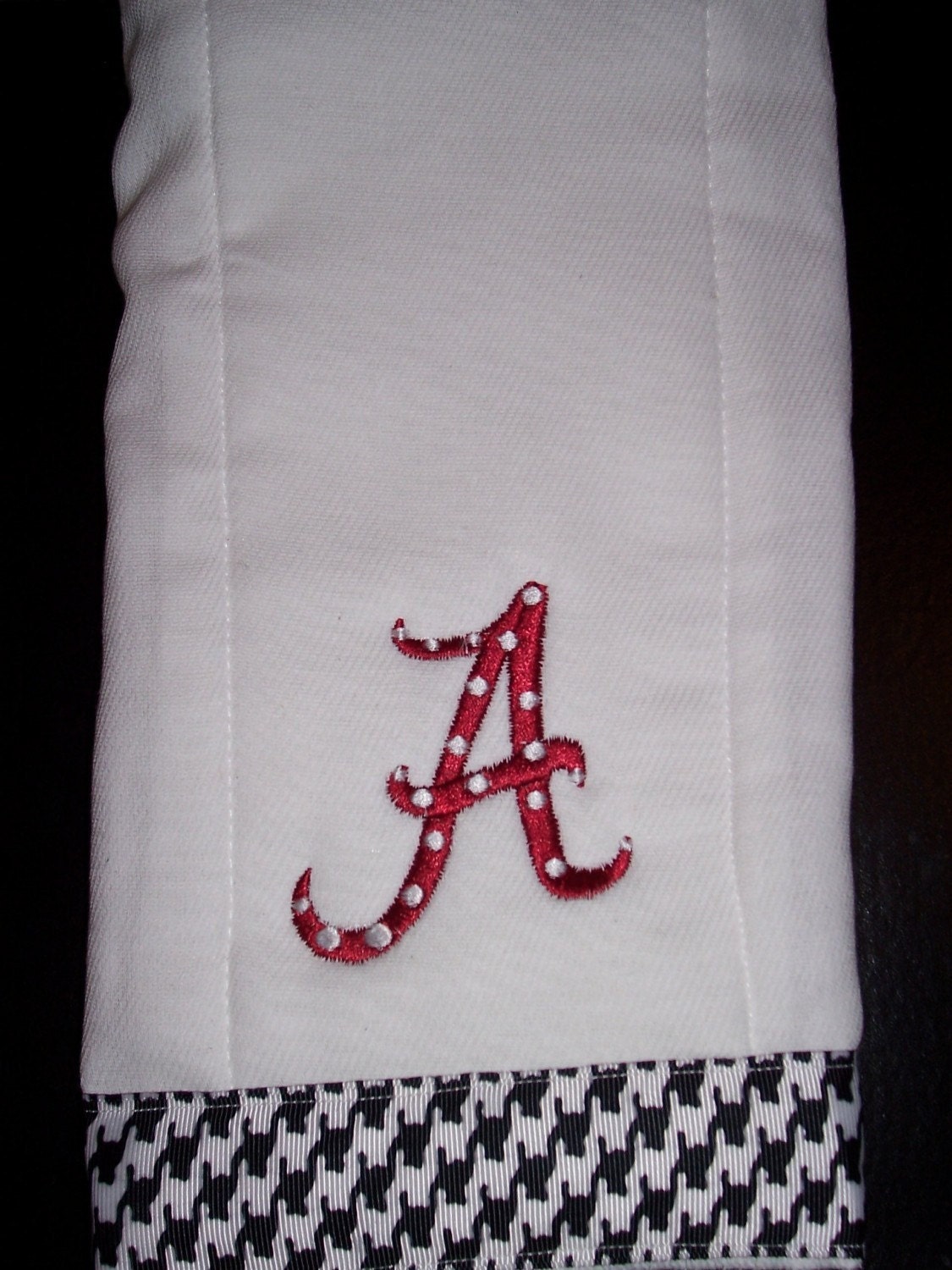 Embroidered Alabama burp cloth