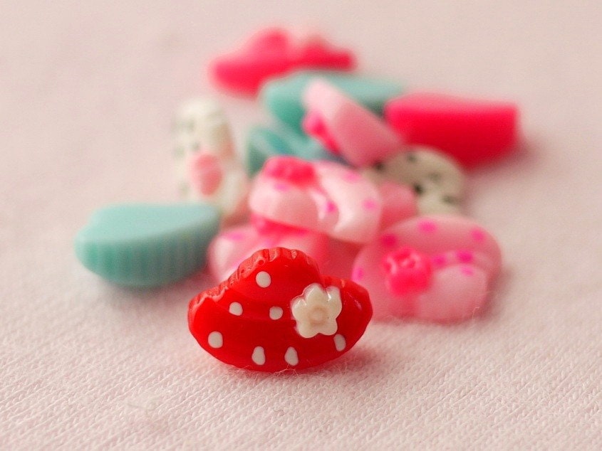 20 pcs. Summer Hat Cabochon - 15mm