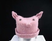 Pink Felted Pig Hat