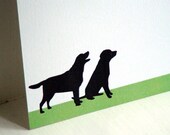 Black Lab Personalized Stationery - Thank You Notes - Labrador Retriever Note Cards - Dog Silhouette - Set of 10