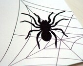 Black Spider Halloween Party Invitations - Festive Fall Invites - Autumn Birthday Party Flat Invites - Spider Web Cards - Set of 10