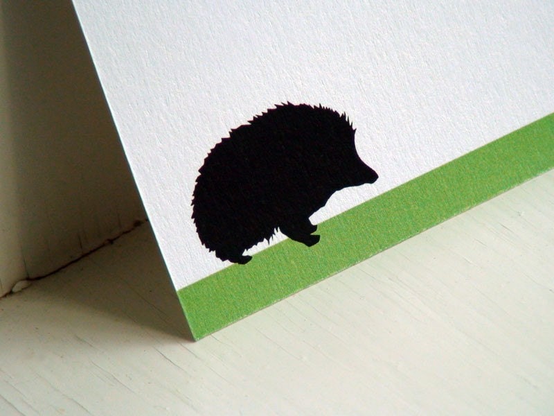 Hedgehog Personalized Stationery - Note Cards - Blank Notes - Flat Cards - Notecard - Woodland Forest . Set of 10