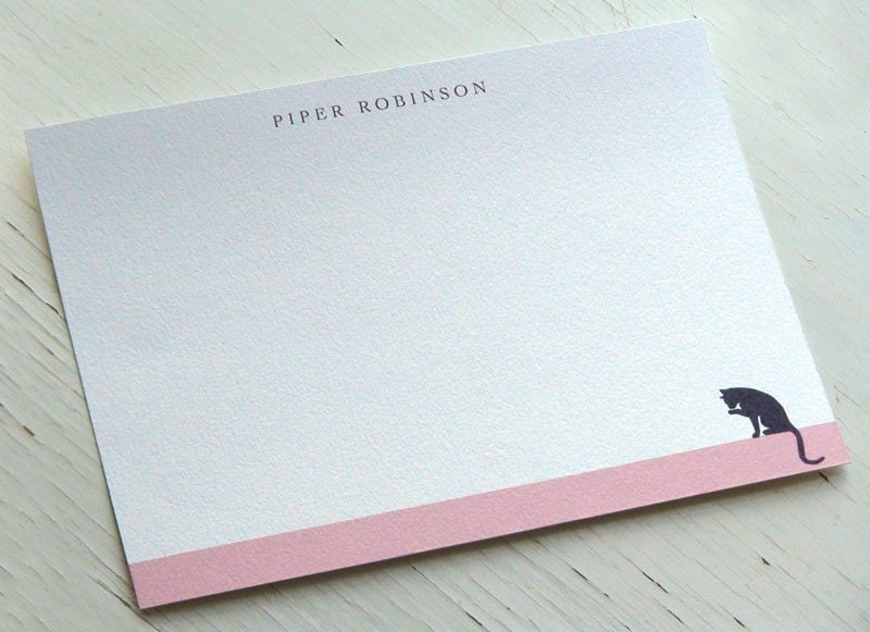 Cat Note Cards -  Personalized Stationery - Flat Notes - Boxed Cards - Notecards - Set of 10