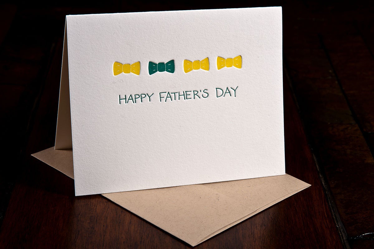 Fathers Day Bow Ties letterpress card