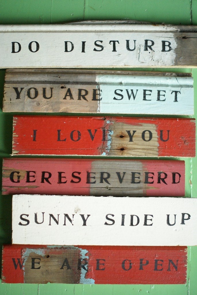 wood & word sign