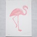 Letterpress Art Print - Pink Flamingo