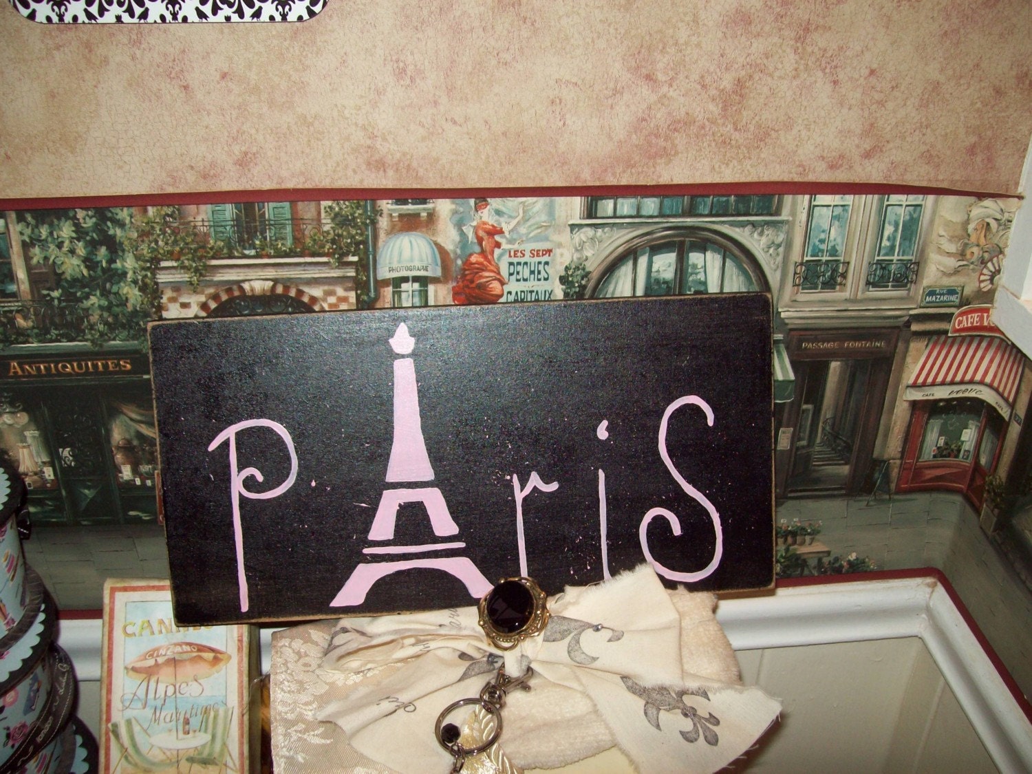 Потертый шикарный декор ...  Париж, декор ...  Париж знак