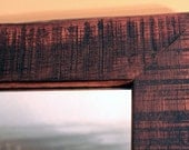 Aged Wood Framed Mirror (Old World), Chocolate Brown Finish, 24 x 36 - Handmade