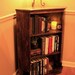 Standing Corner Book Shelf, Dark Brown Wax Finish - Handmade