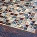 Coffee Table, Glass / Stone Tile Mosaic, Reclaimed Wood, Rustic Contemporary, "Roman Ruins", Dark Brown Wax Finish - Handmade