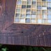 Coffee Table, Tile Mosaic, Reclaimed Wood, Rustic Contemporary, "Bamboo Beach", Dark Brown Wax Finish - Handmade