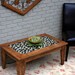 Coffee Table, Tile Mosaic, Reclaimed Wood, Rustic Contemporary, "Old Church", Unfinished - Handmade
