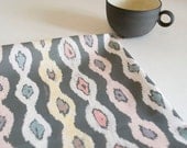 Aztek stripe - Original Design Cotton Fabric -  charcoal grey  -