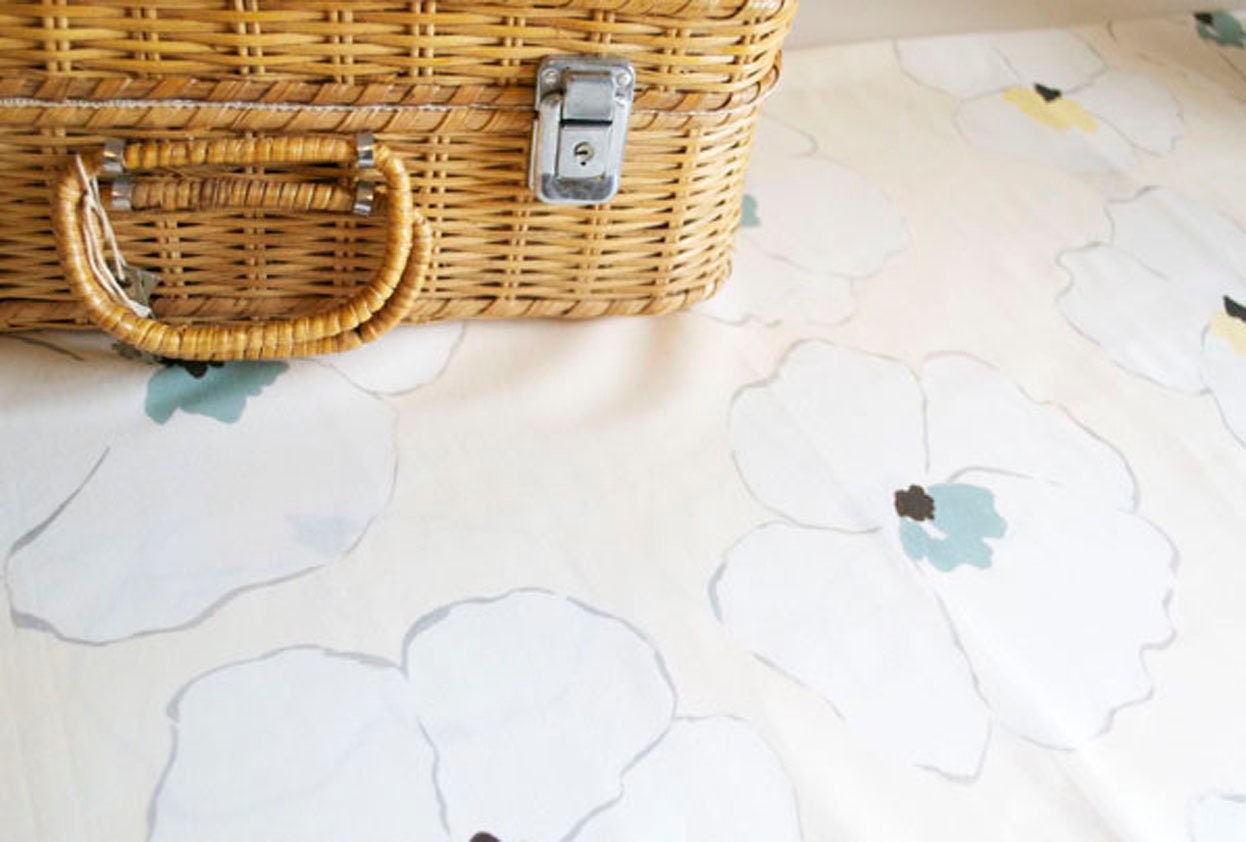 Warhol Garden - cream - Original Design Cotton Fabric  - Yardage