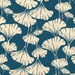 ginkgo leaves print fabric-teal blue-fat quarter -quilting weight cotton