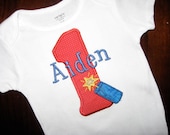 4th of July Themed Birthday Shirt or bodysuit- Personalized-Firecracker and birthday number applique
