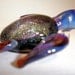 Hand Blown Glass Sea Turtle Dichroic Shell Lampwork Pendant (T5122) FREE SHIPPING