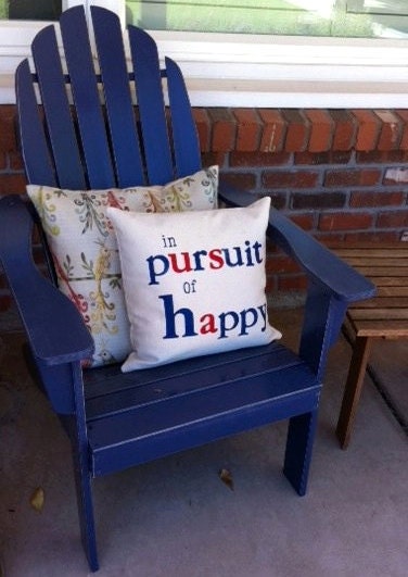 In Pursuit Of Happy Hand Stamped Pillow Cover