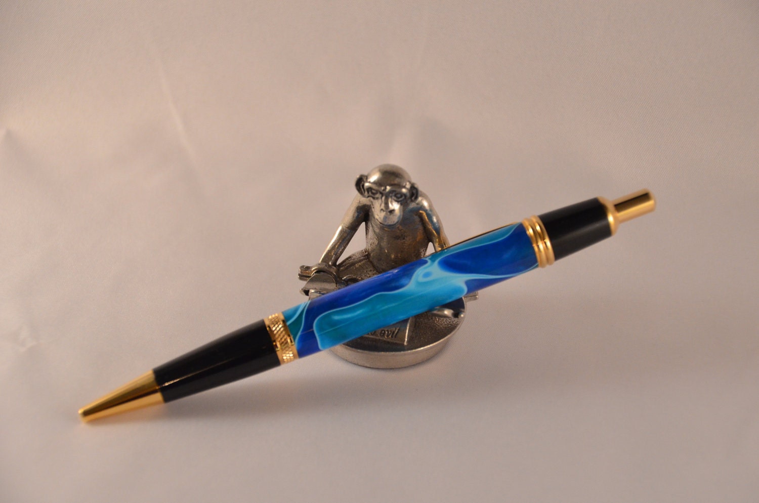 Ocean Blue and Ebony Wall Street Unique Click Pen Holiday Christmas Gift Idea