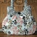 Handbag Everyday Purse Pale Blue Coral Brown Fabric
