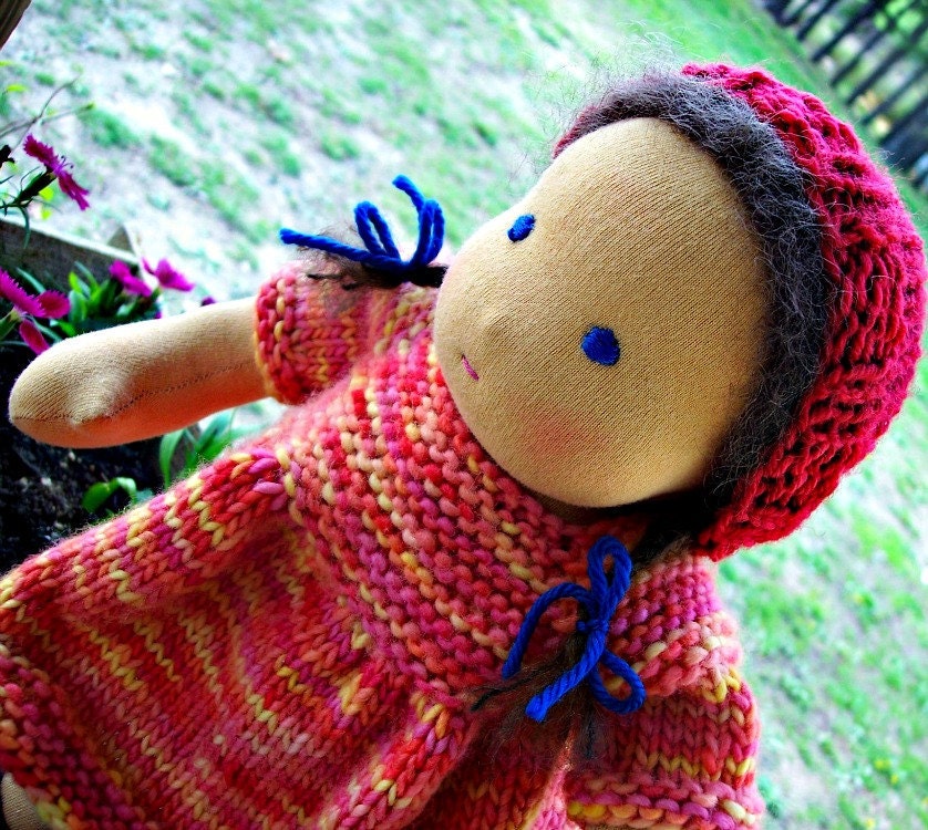 12 inch Waldorf doll natural wool doll