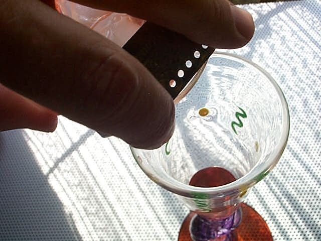 Cocktail sieve repurposed from harmonica plate