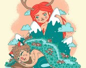 Finding Fox Friend A3 Print