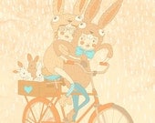 Bunnysuits and Bicycles A3 Print
