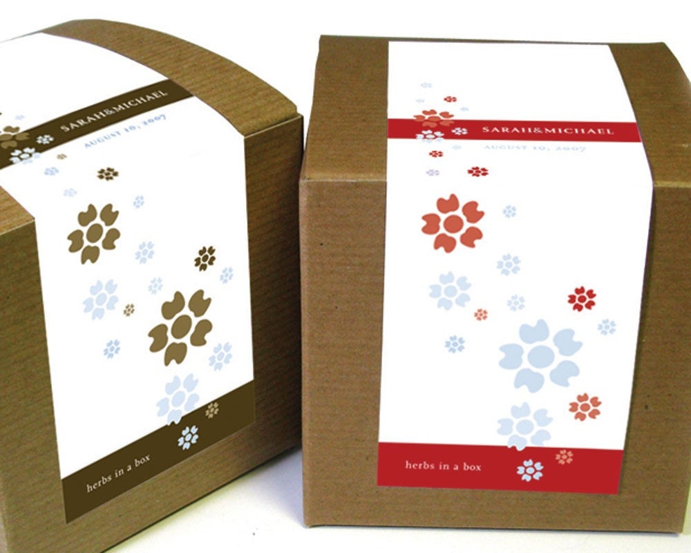Private Listing - Eco-Friendly Basil Herbs in a Box Wedding Favor - Set of 100